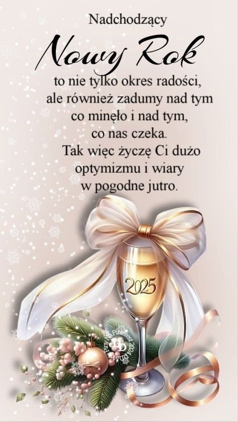 Kieliszek z życzeniami na 2025 rok